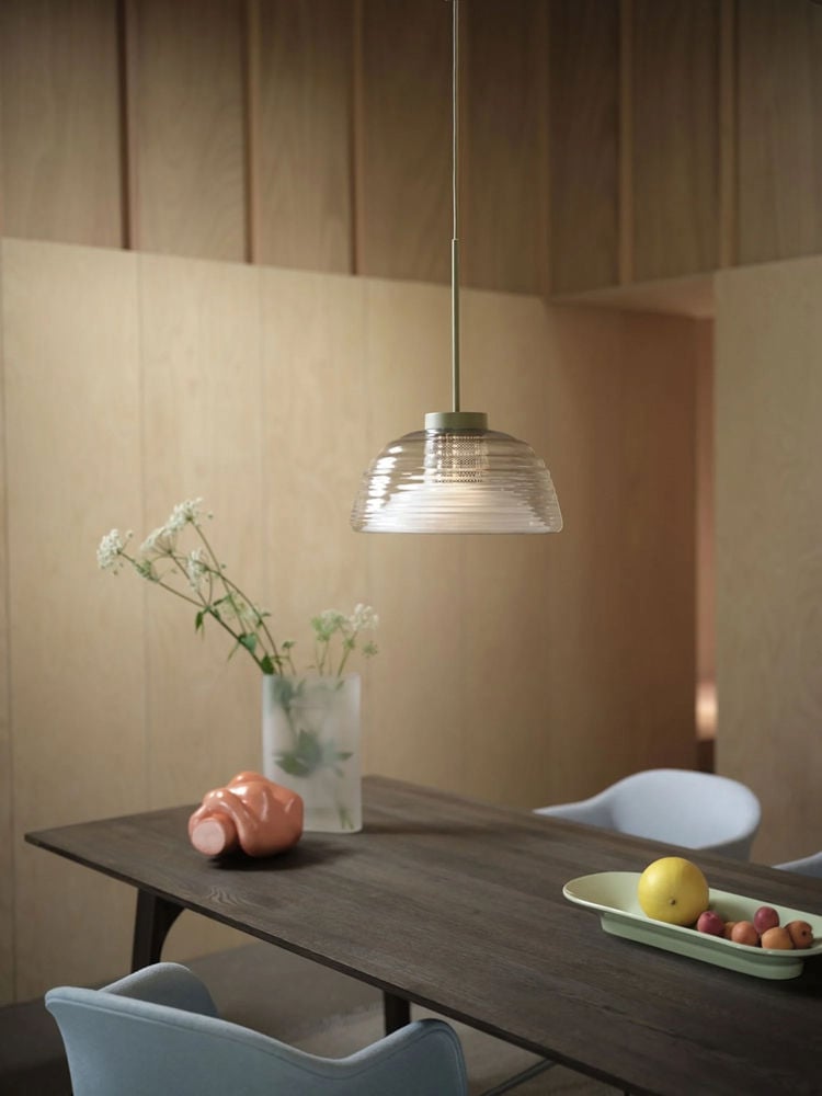two layer pendant olive earnest table dark oiled oak ridge vase 35 white frosted glass fiber arm acca 731 muuto low res