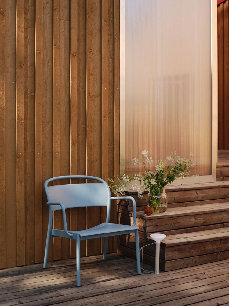 linear steel lounge armchair pale blue piton portable silent raise muuto org1