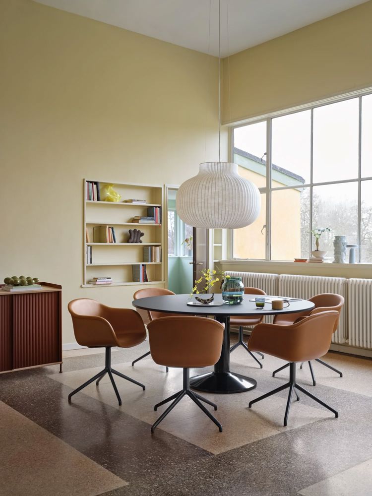 midst table 160 black fiber armchair swivel refine leather cognac black strand 80 silent 20 enfold 148x45 h85 oak deep red ease raise muuto org