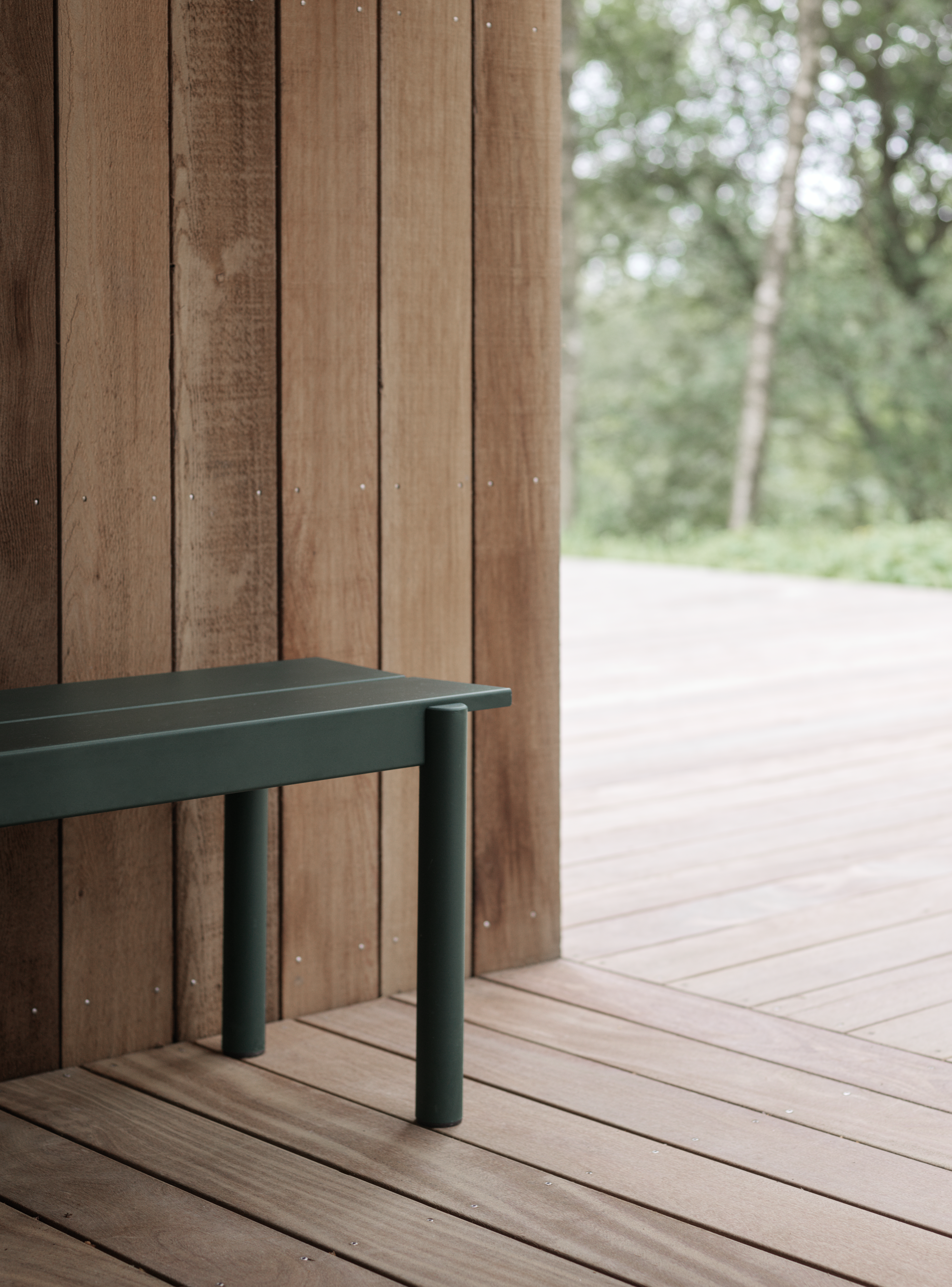 Linear Steel Bench Dark Green