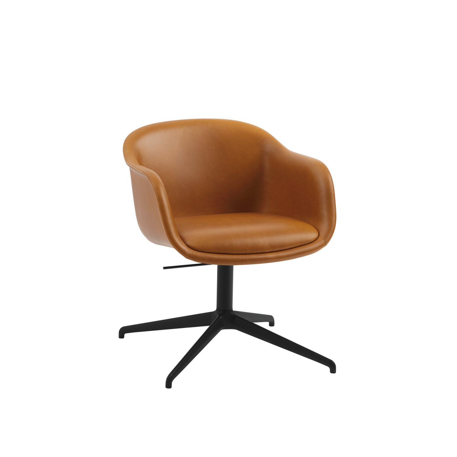 Fiber Conference Armchair w. Swivel, Gas and Tilt in Refine Leather in Cognac